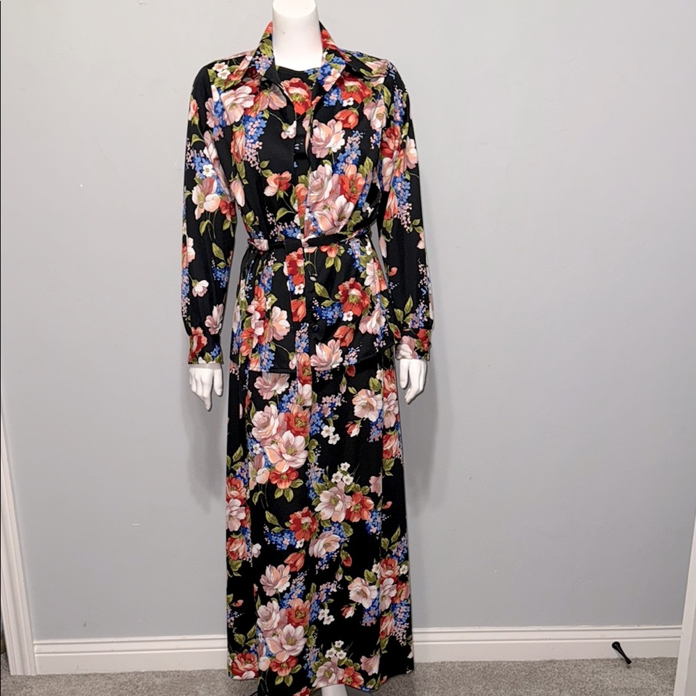 Edith Flagg Vintage 60’s/70’s 2 pc maxi dress EUC